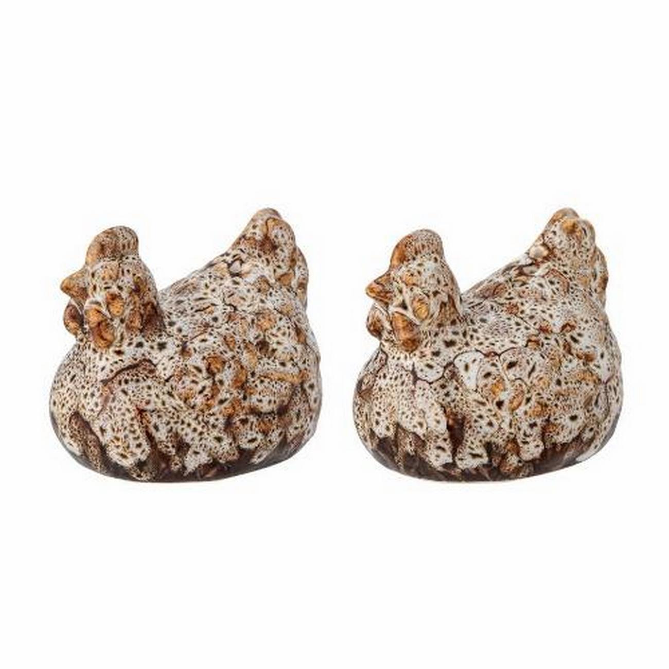 chicky-salt-and-pepper-shaker-set-brown-stoneware - Chicky Salt & Pepper Shaker Set Brown Stoneware
