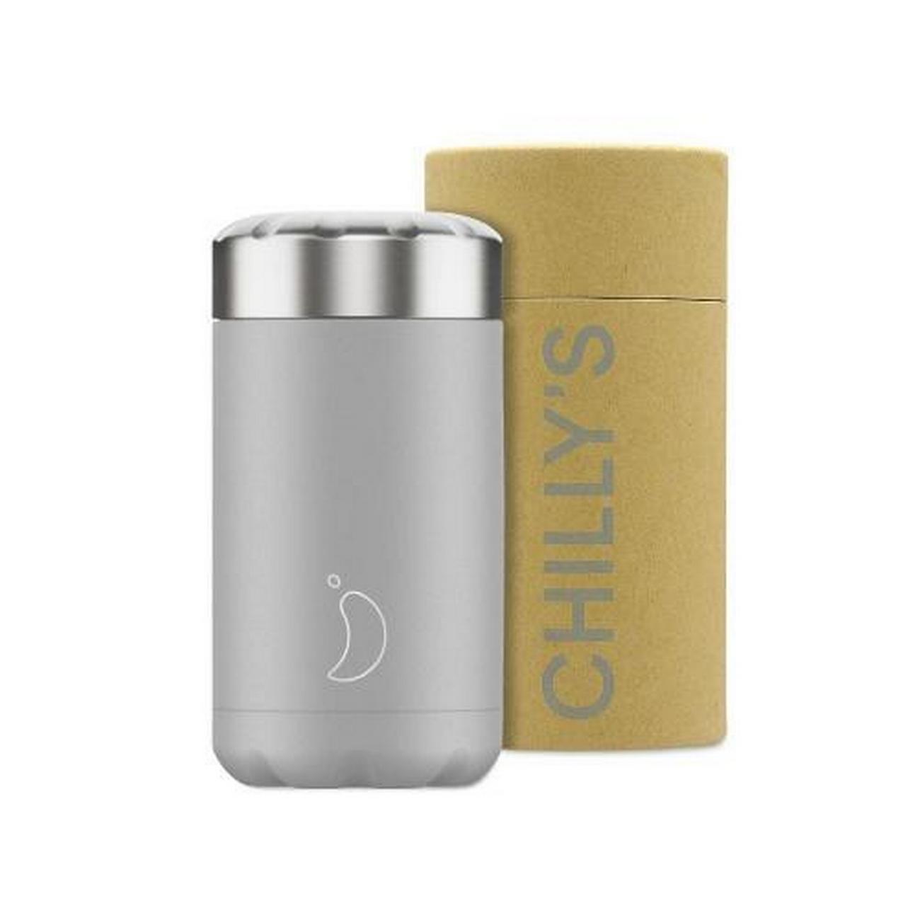 chillys-food-pot-monochrome-grey-500ml - Chilly's Food Pot Monochrome Grey 500ml