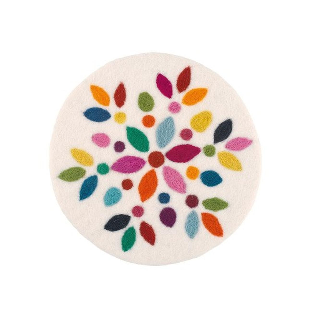 cilio-wool-flower-round-coasters - Cilio Wool Flower Round Coasters (Lana Fiore))
