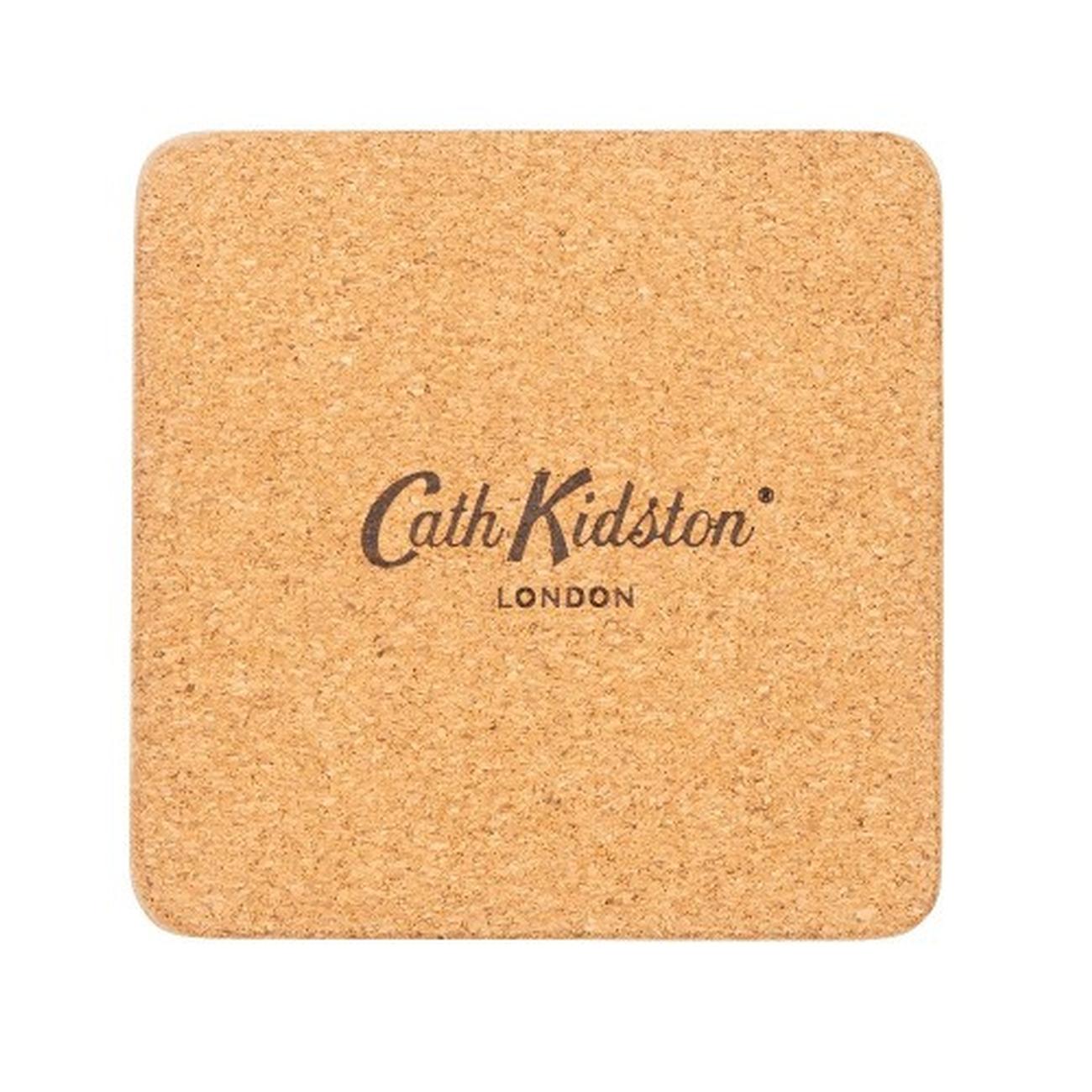 ck-strawberry-garden-coasters-blue-cork-4pk - Cath Kidston Strawberry Garden Cork Back Coasters Set of 4