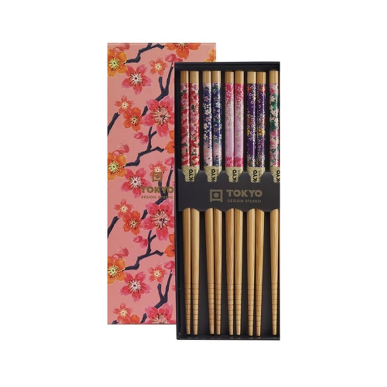 cnb-sakura-patterns-chopstick-giftset-5 - Tokyo Design Studio Sakura Patterns Chopstick Giftset 5