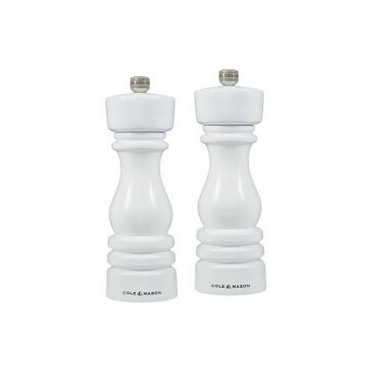 cole-mason-london-white-gloss-salt-pepper-mills-set - Cole & Mason London White Gloss Salt & Pepper Mills Set