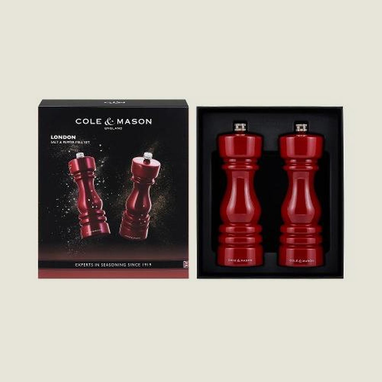 cole-mason-red-gloss-mill-gs-london-180mm - Cole & Mason London Red Gloss Salt & Pepper Mills Set