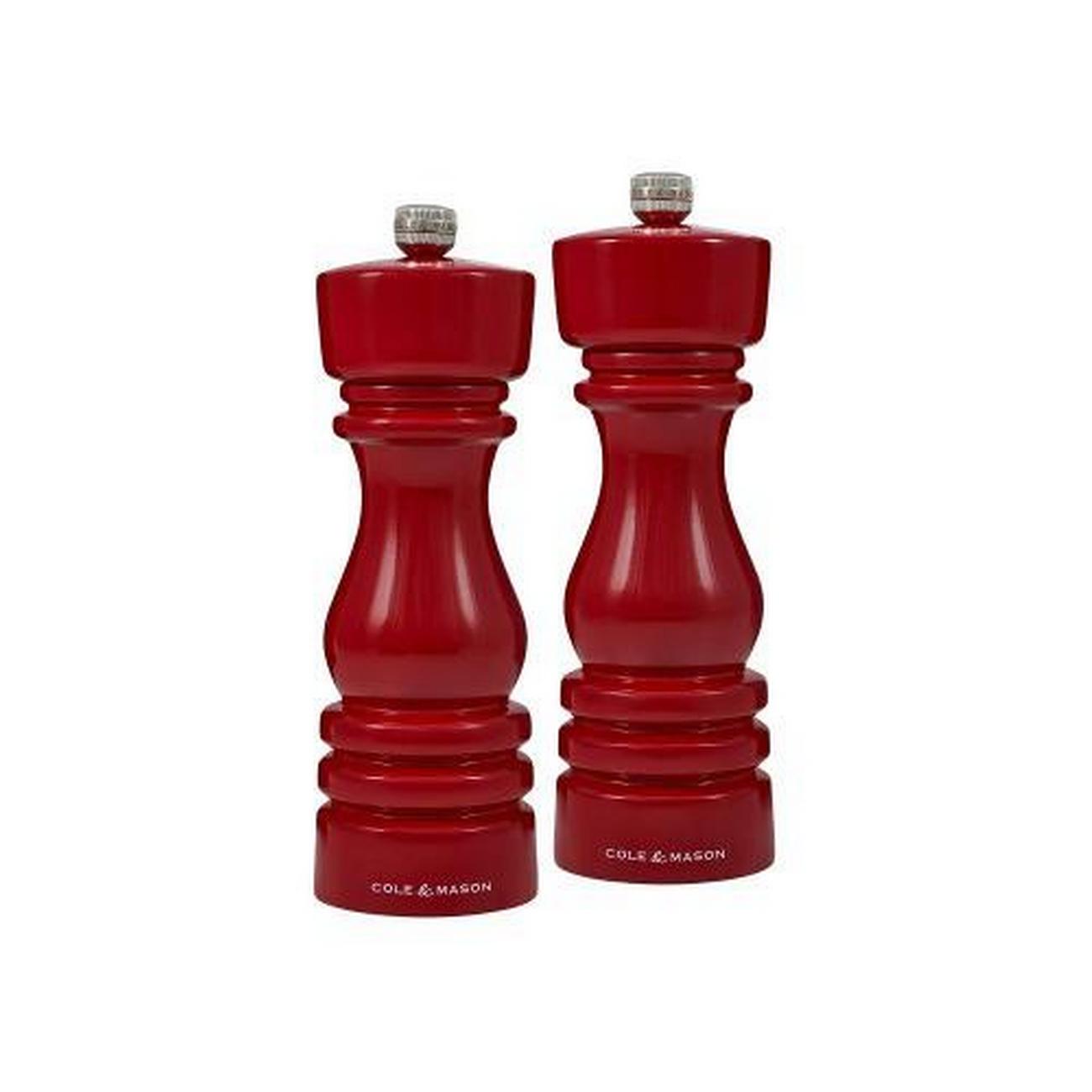cole-mason-red-gloss-mill-gs-london-180mm - Cole & Mason London Red Gloss Salt & Pepper Mills Set