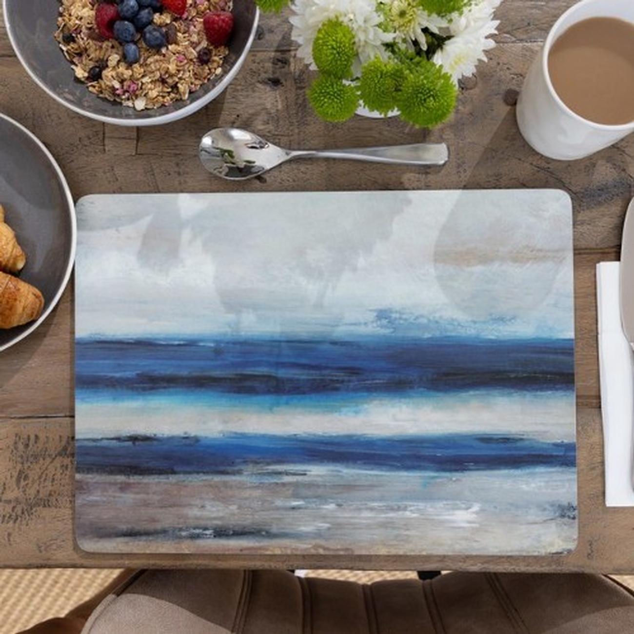 ct-blue-abstract-pk-6-prem-mats - Creative Tops Blue Abstract Pack Of 6 Premium Placemats
