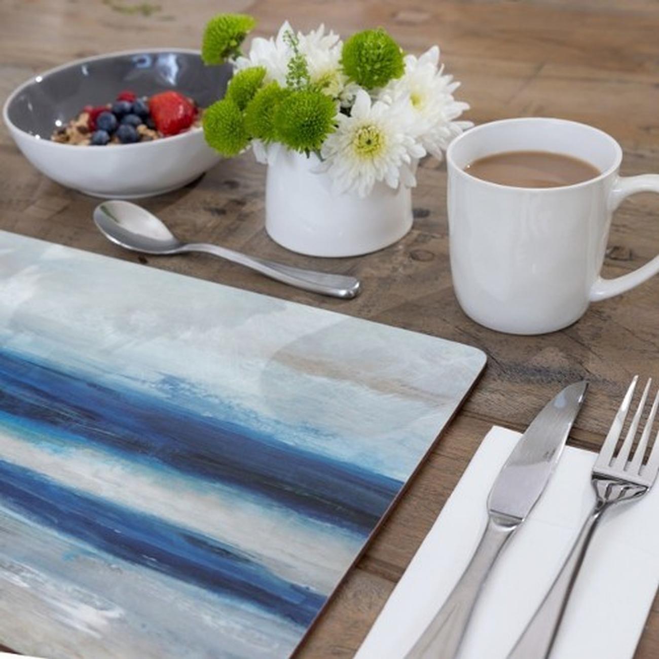 ct-blue-abstract-pk-6-prem-mats - Creative Tops Blue Abstract Pack Of 6 Premium Placemats