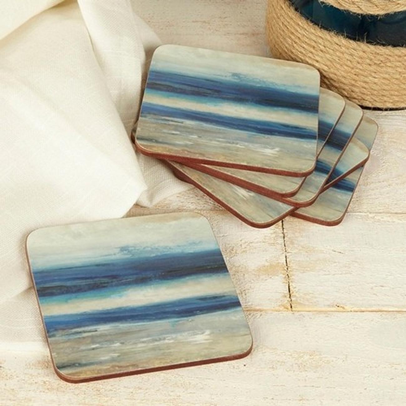 ct-blue-abstract-premium-coasters - Creative Tops Blue Absract Pack Of 6 Premium Coasters