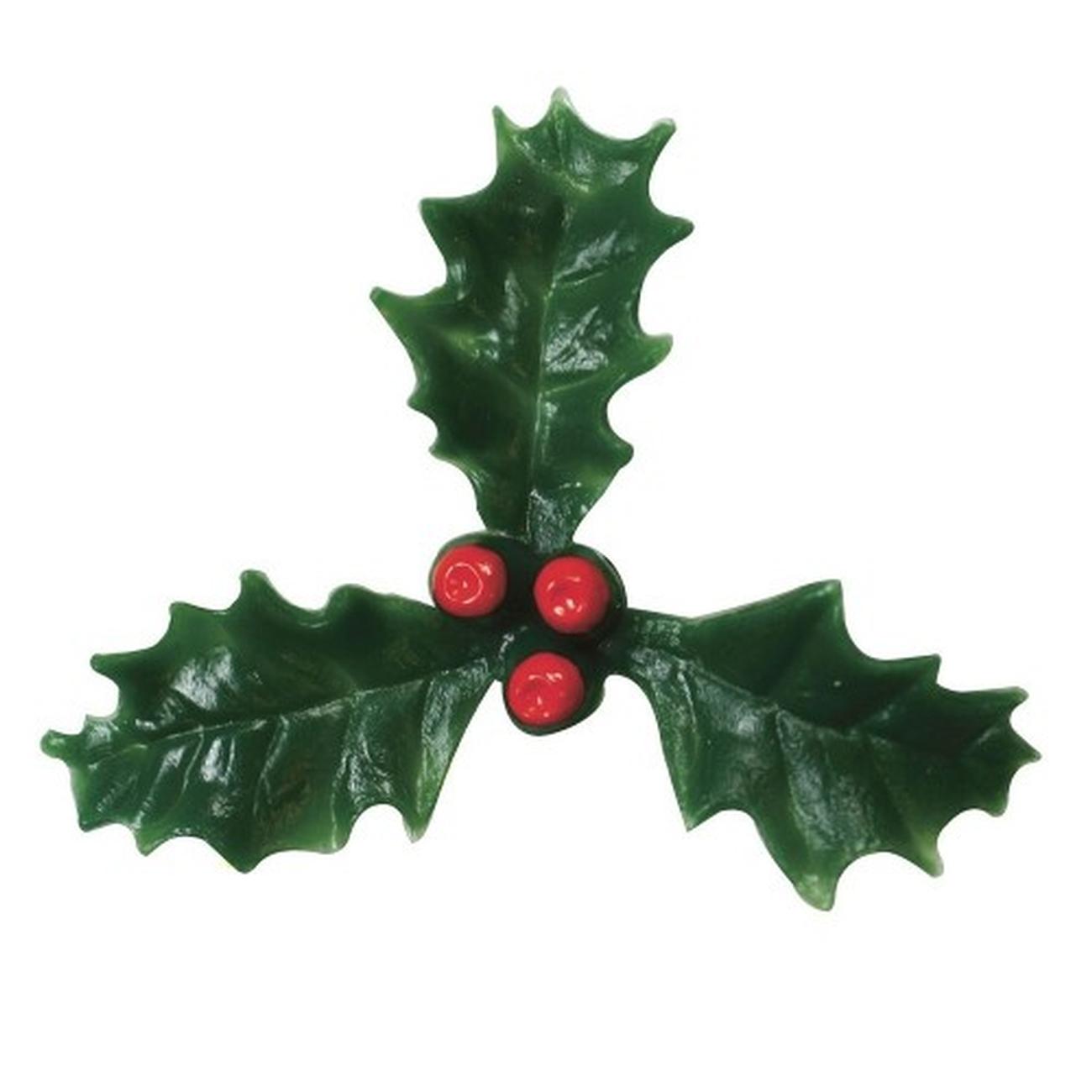 culpitt-plastic-holly-with-red-berry-50mm - Culpitt Cake Toppers Plastic Holly with Red Berry 50mm