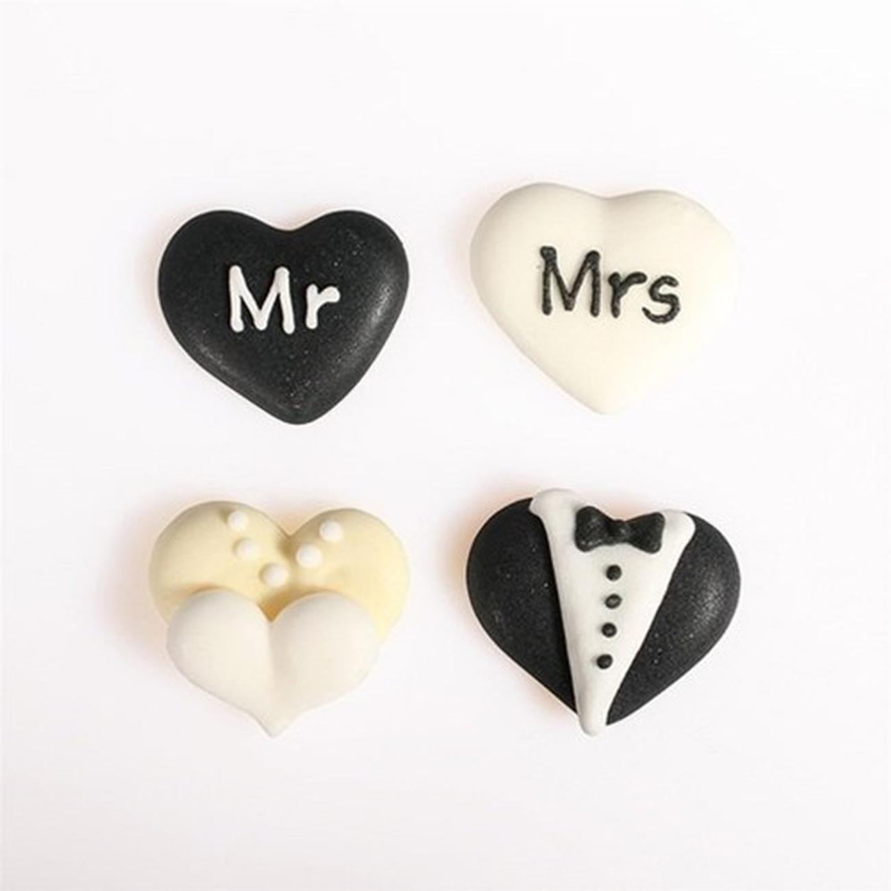 culpitt-sugar-decorations-mr-mrs-12pc - Culpitt Sugar Piping Mr & Mrs 12pc 