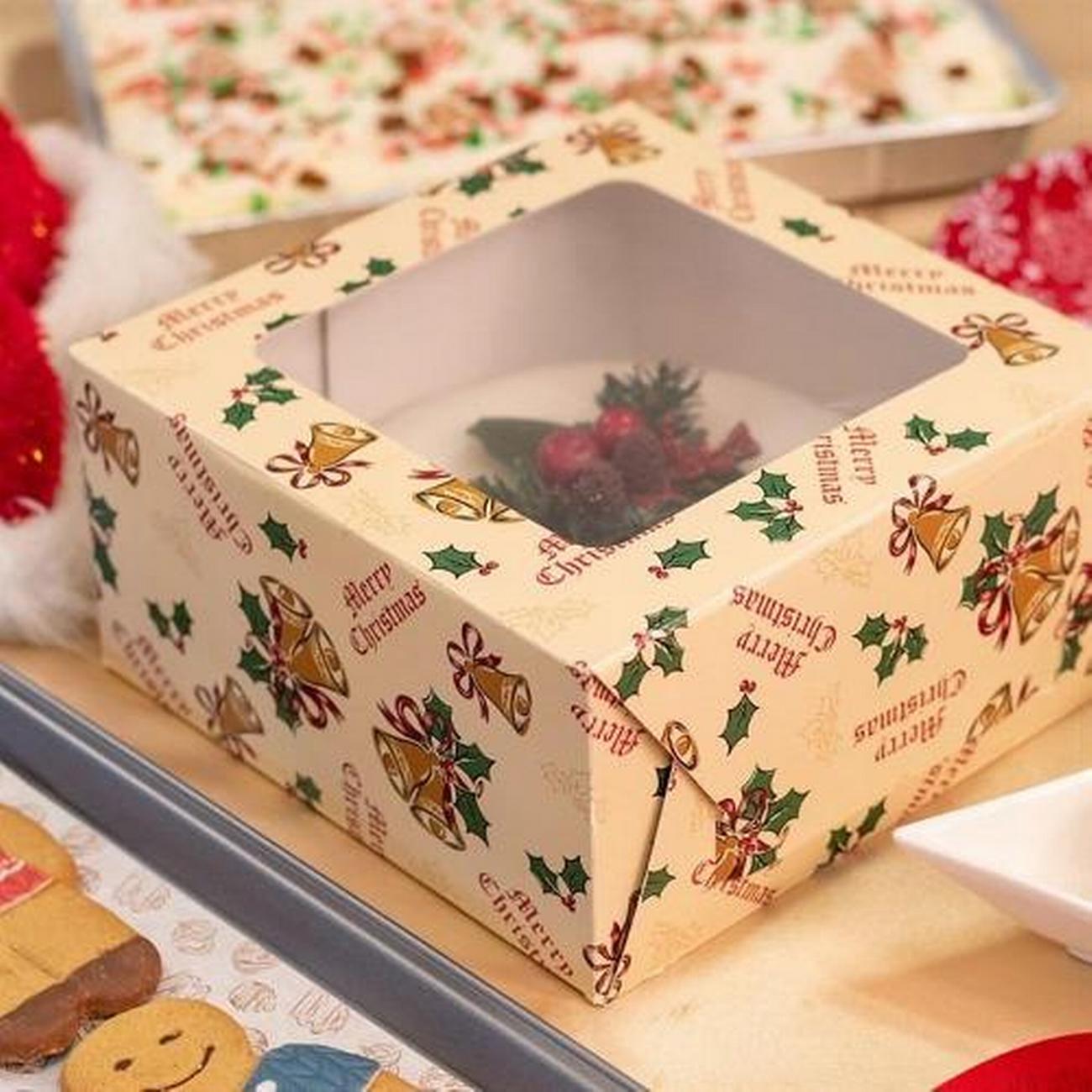 culpitt-vintage-bells-square-cake-box-20x10cm - Culpitt Vintage Bells Square Cake Box  20x10cm