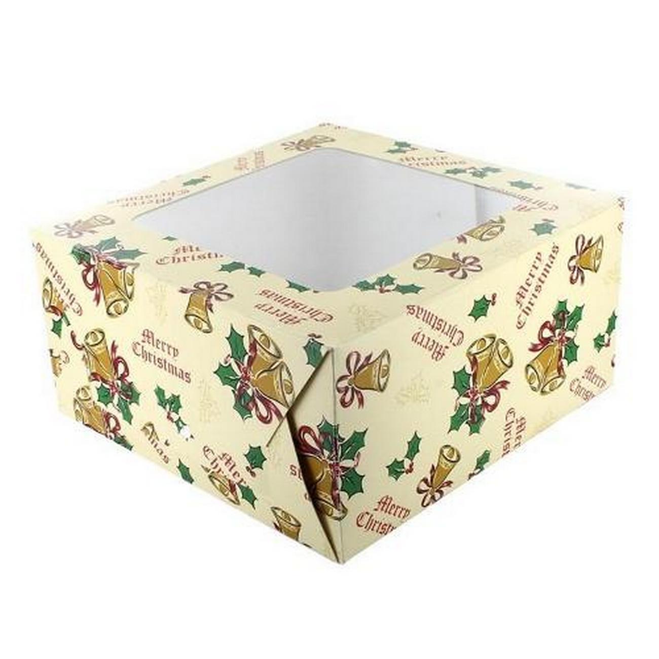 culpitt-vintage-bells-square-cake-box-20x10cm - Culpitt Vintage Bells Square Cake Box  20x10cm