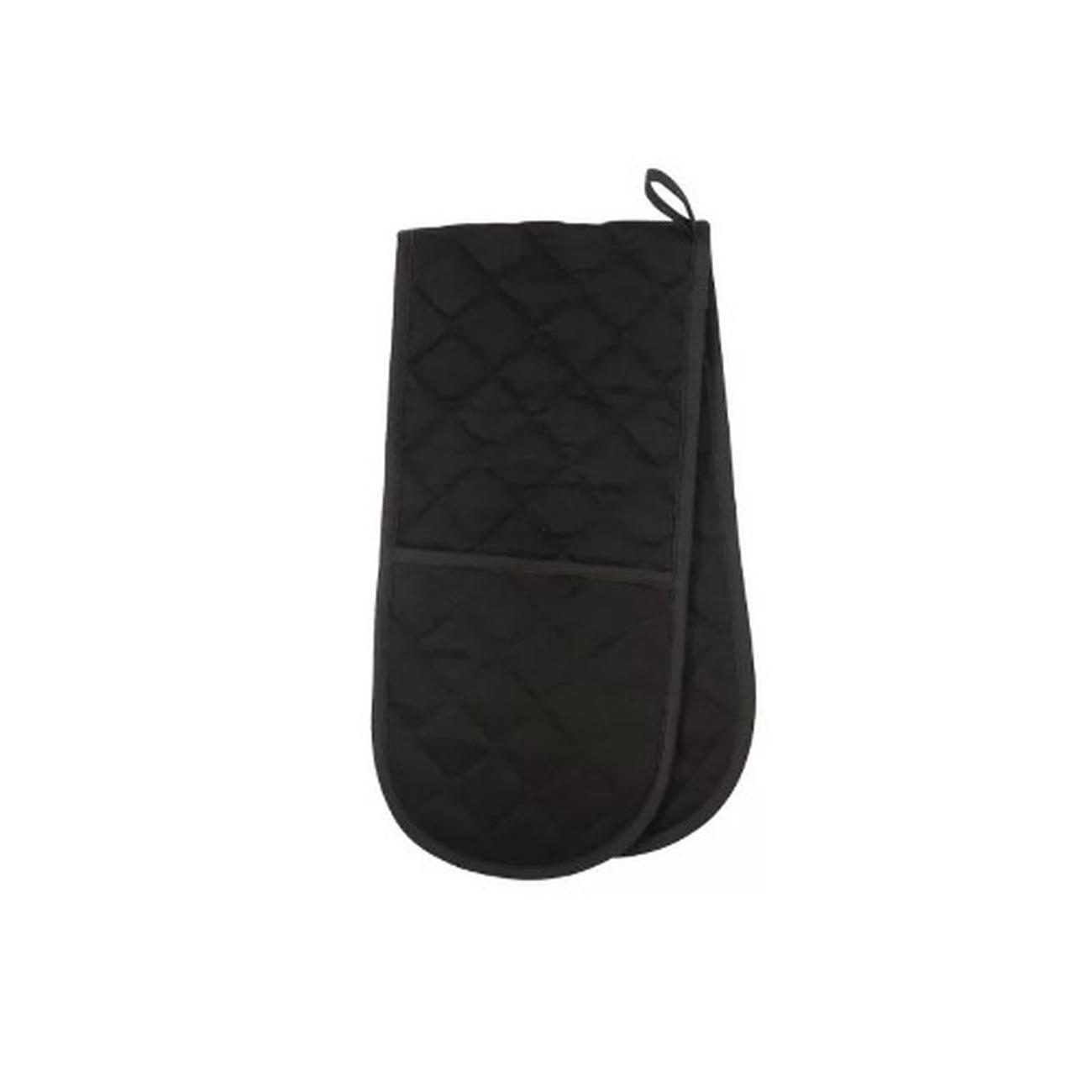 dexam-black-double-oven-glove - Dexam Love Colour Black Double Oven Gloves