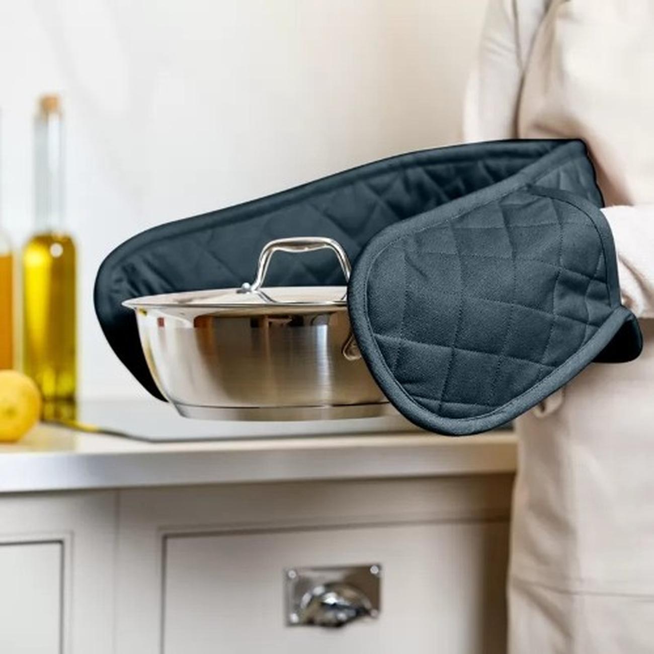 dexam-ink-blue-double-oven-glove - Dexam Love Colour Ink Blue Double Oven Gloves