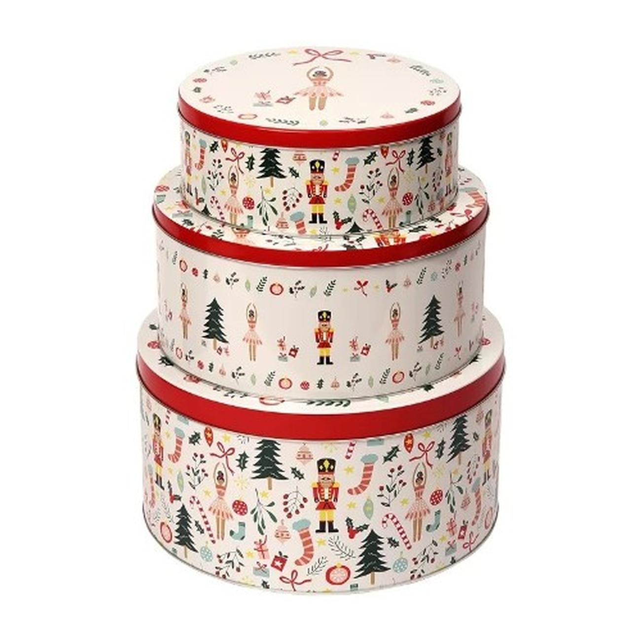 dexam-nutcracker-small-cake-tin-set-split - Dexam Nutcracker Round Cake Tin Small