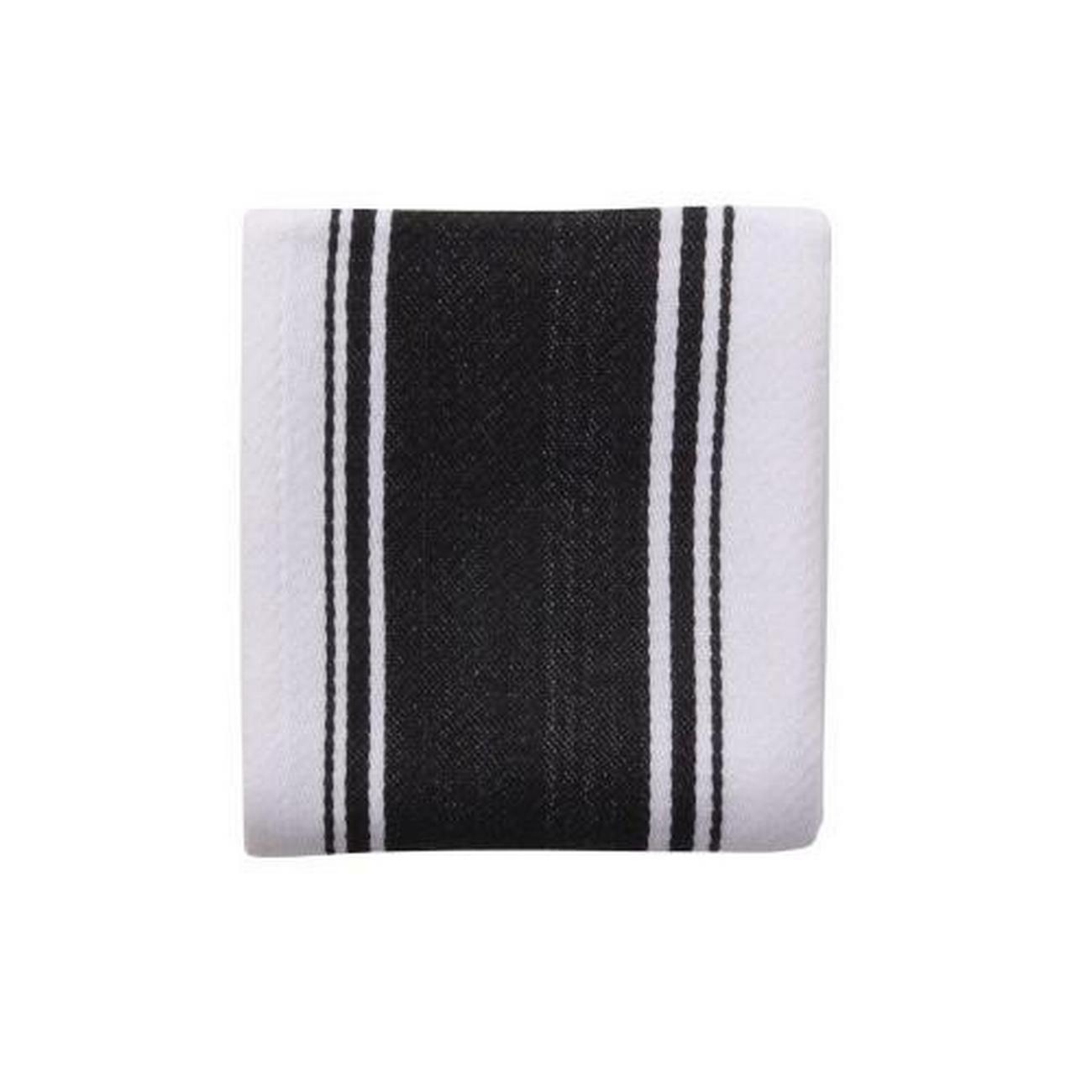 dexam-true-black-striped-tea-towel-love-colour - Dexam Love Colour Striped Tea Towel True Black