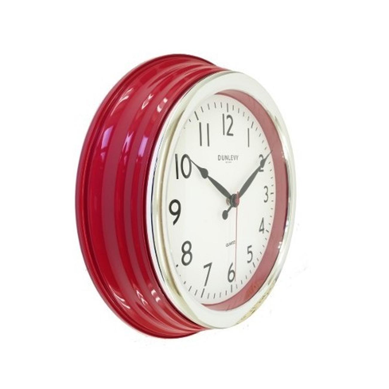 dunlevy-red-classic-wall-clock-14inch - Dunlevy Red Classic Wall Clock 14inch