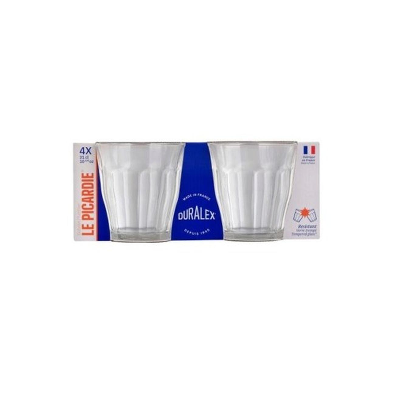 duralex-picardie-clear-tumblers-set-of-4-250ml - Duralex Picardie Clear Tumblers Set of 4 250ml