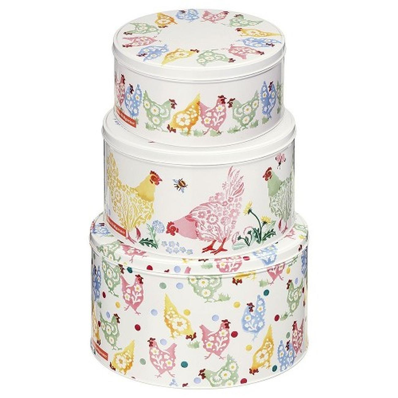 eb-polka-chickens-l-round-cake-tin - Emma Bridgewater Spring Chicken Round Cake Tins