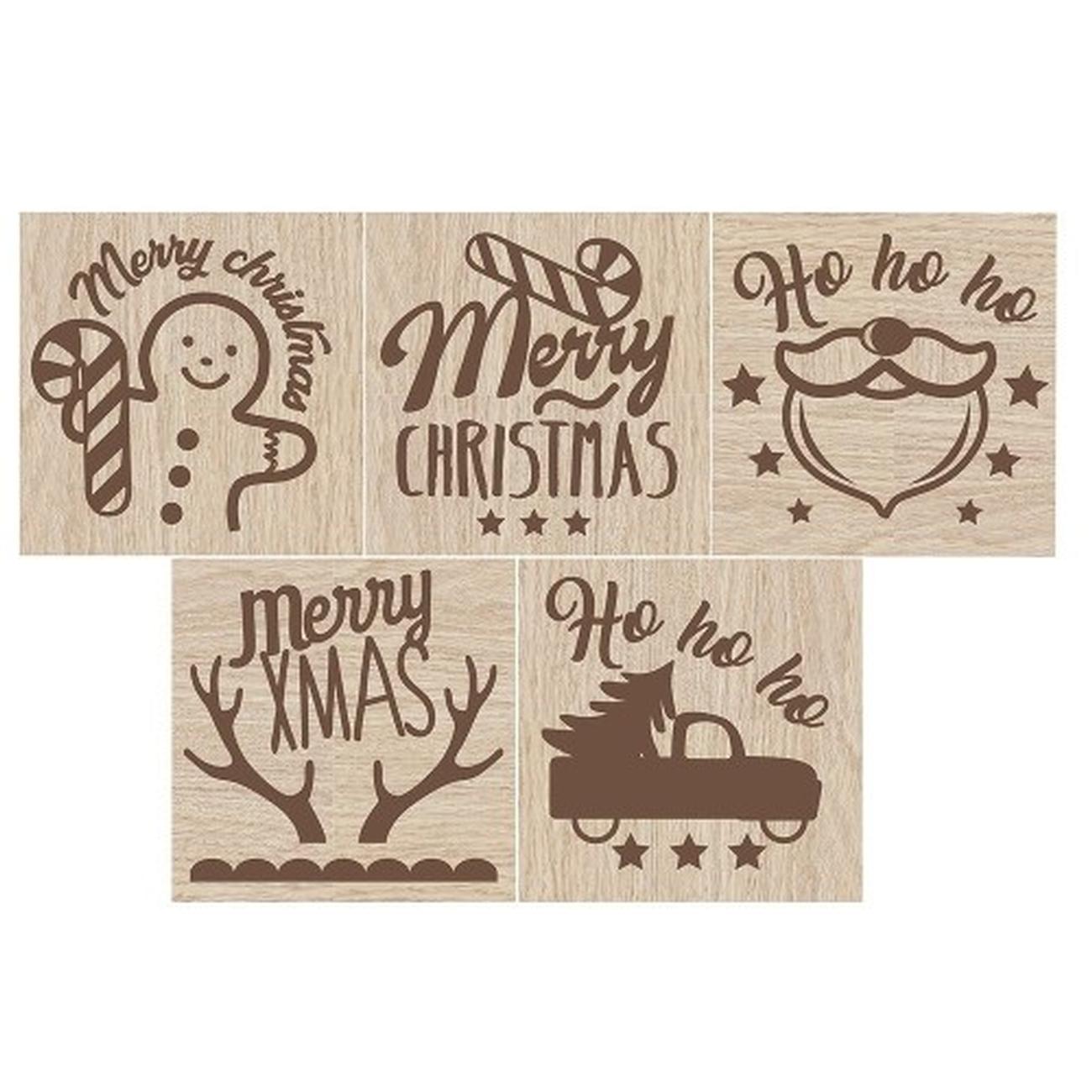 edd-christmas-wooden-cookie-stamp-cutter-set - Christmas Wooden Cookie Stamp & Cutter Set