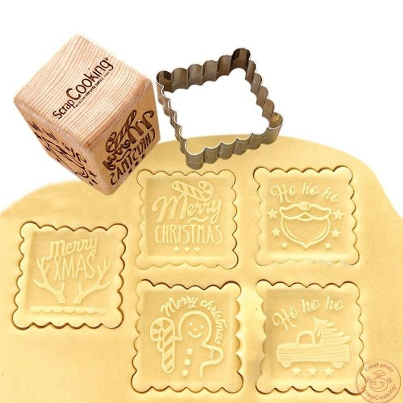 edd-christmas-wooden-cookie-stamp-cutter-set - Christmas Wooden Cookie Stamp & Cutter Set