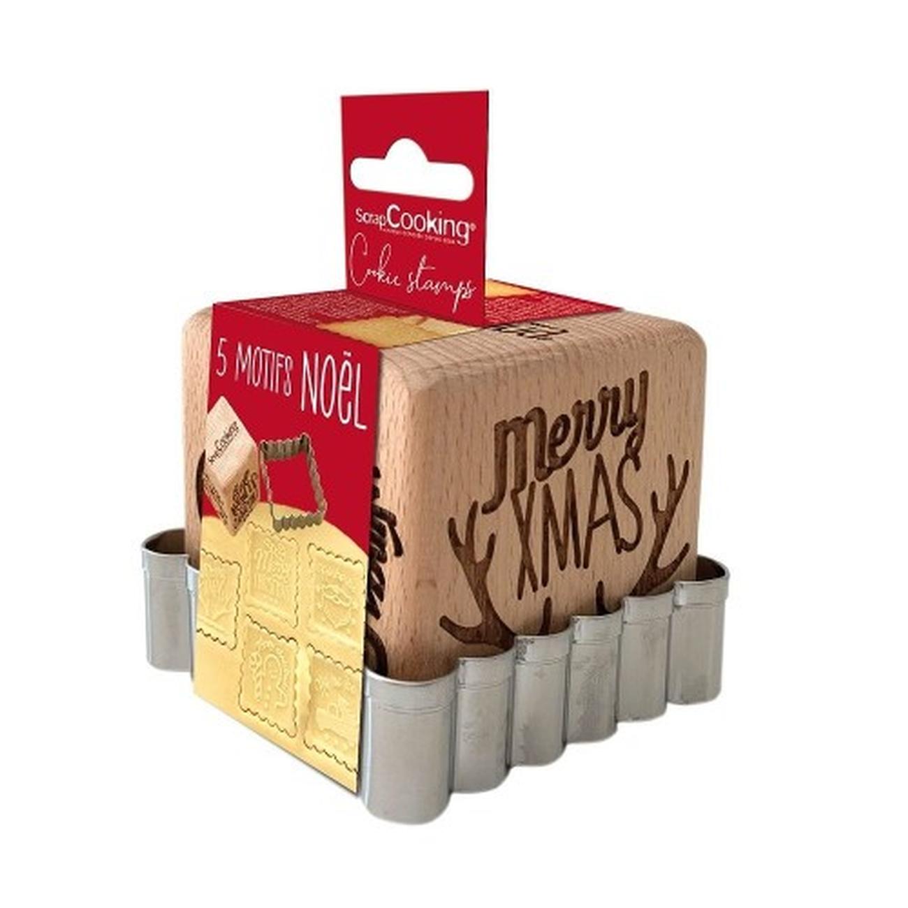 edd-christmas-wooden-cookie-stamp-cutter-set - Christmas Wooden Cookie Stamp & Cutter Set