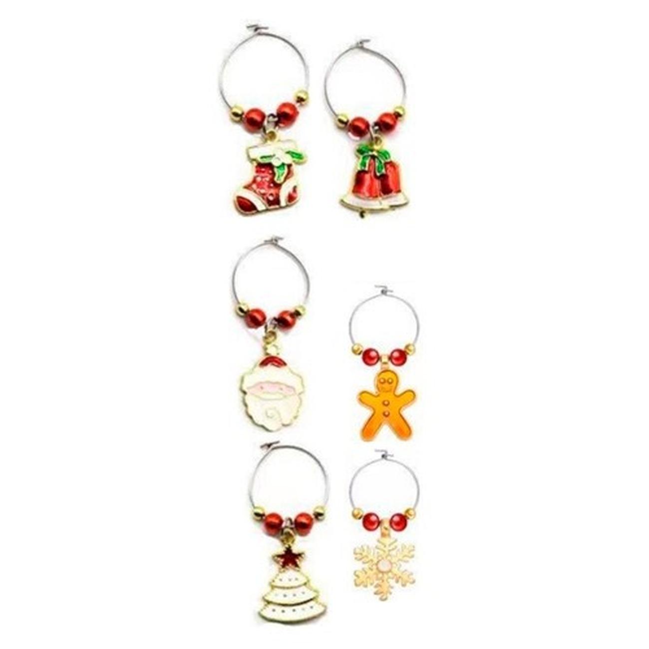 edd-festive-wine-charms-6pcs-set - Eddingtons Festive Wine Charms Set 6pcs