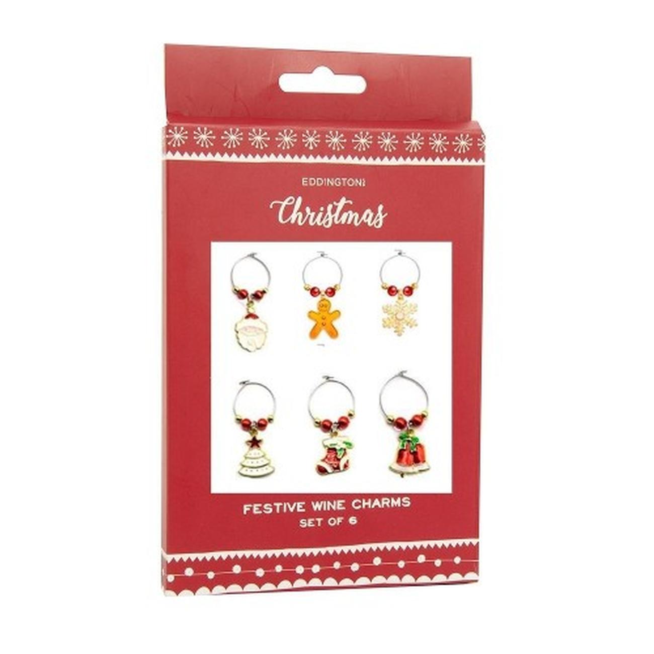 edd-festive-wine-charms-6pcs-set - Eddingtons Festive Wine Charms Set 6pcs