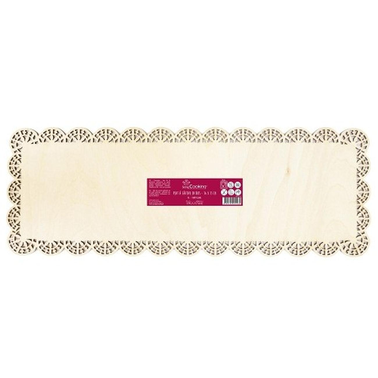 edd-rectangle-wooden-serving-plate-with-laser-cut-edge - Eddingtons Rectangle Wooden Serving Plate with Laser Cut Edge