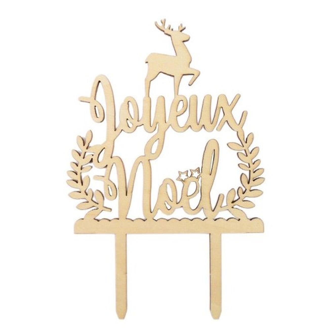 edd-wooden-cake-topper-joyeux-noel - Eddingtons Wooden Joyeux Noel Cake Topper