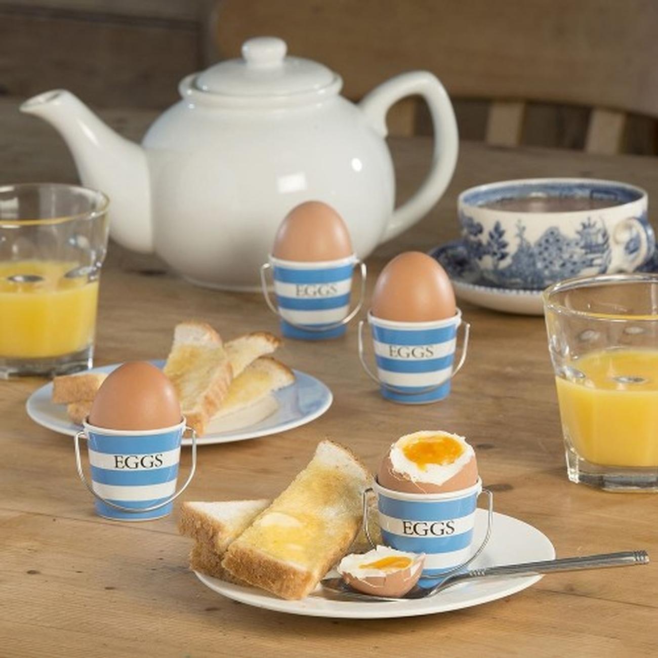 eddington-mill-house-egg-cups-set-of-4-blue-white - Eddington Mill House Egg Cups Set of 4-Blue & White