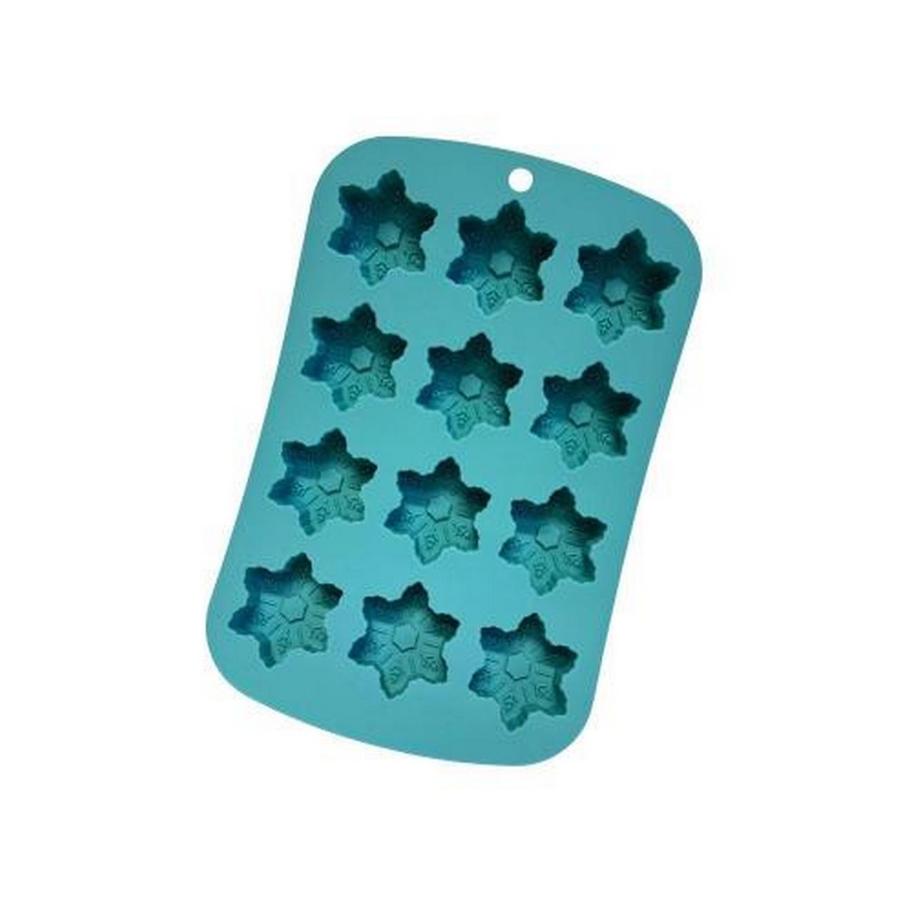 eddingtons-christmas-snowflake-silicone-tray-12 - Eddingtons Festive Mold Snowflake Silicone Tray 12 Cup