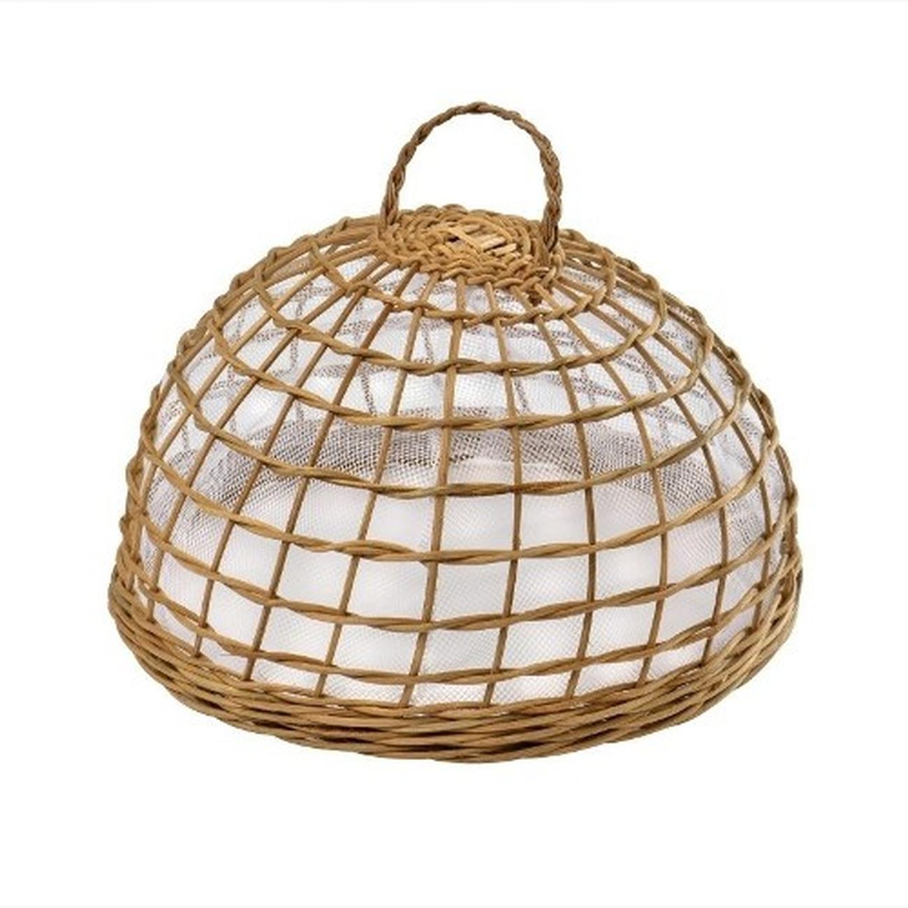 eddingtons-epicurean-wicker-food-cover-mesh-50cm - Epicurean Rattan Mesh Food Cover 50cm
