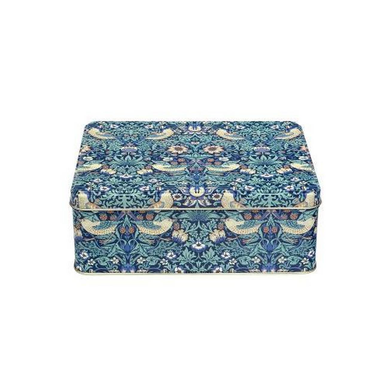 elite-tins-strawberry-thief-deep-rectangular-tin - Elite Tins Strawberry Thief Deep Rectangular Tin