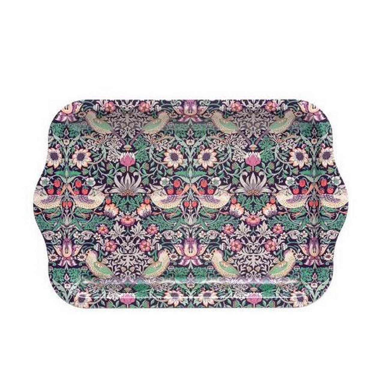 elite-tins-strawberry-thief-small-tray - Elite Tins Strawberry Thief Small tray