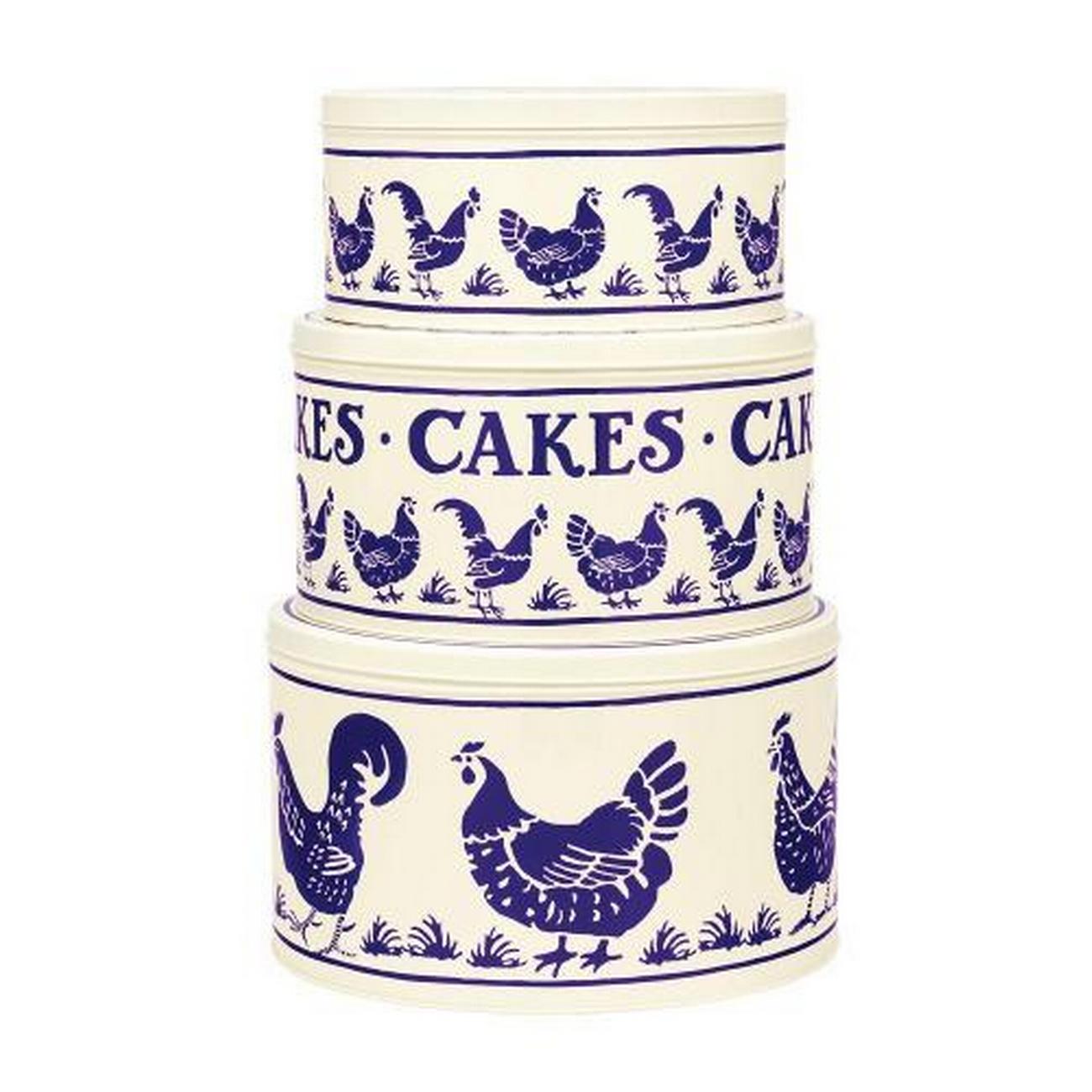 emma-bridgewater-blue-hens-cake-tin-small - Emma Bridgewater Blue Hens Cake Tin Small