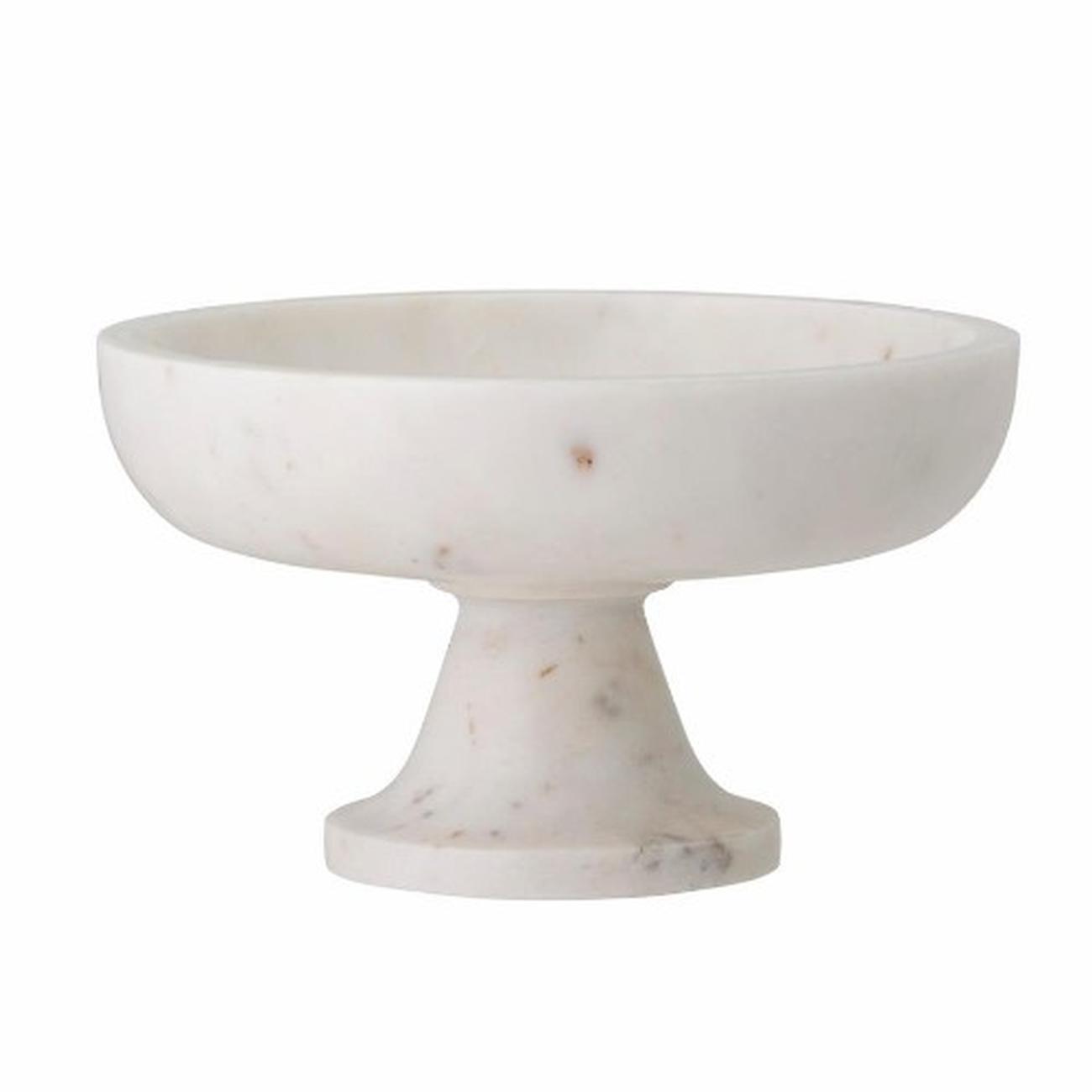 eris-pedestal-bowl-white-marble - Eris Pedestal Bowl White Marble