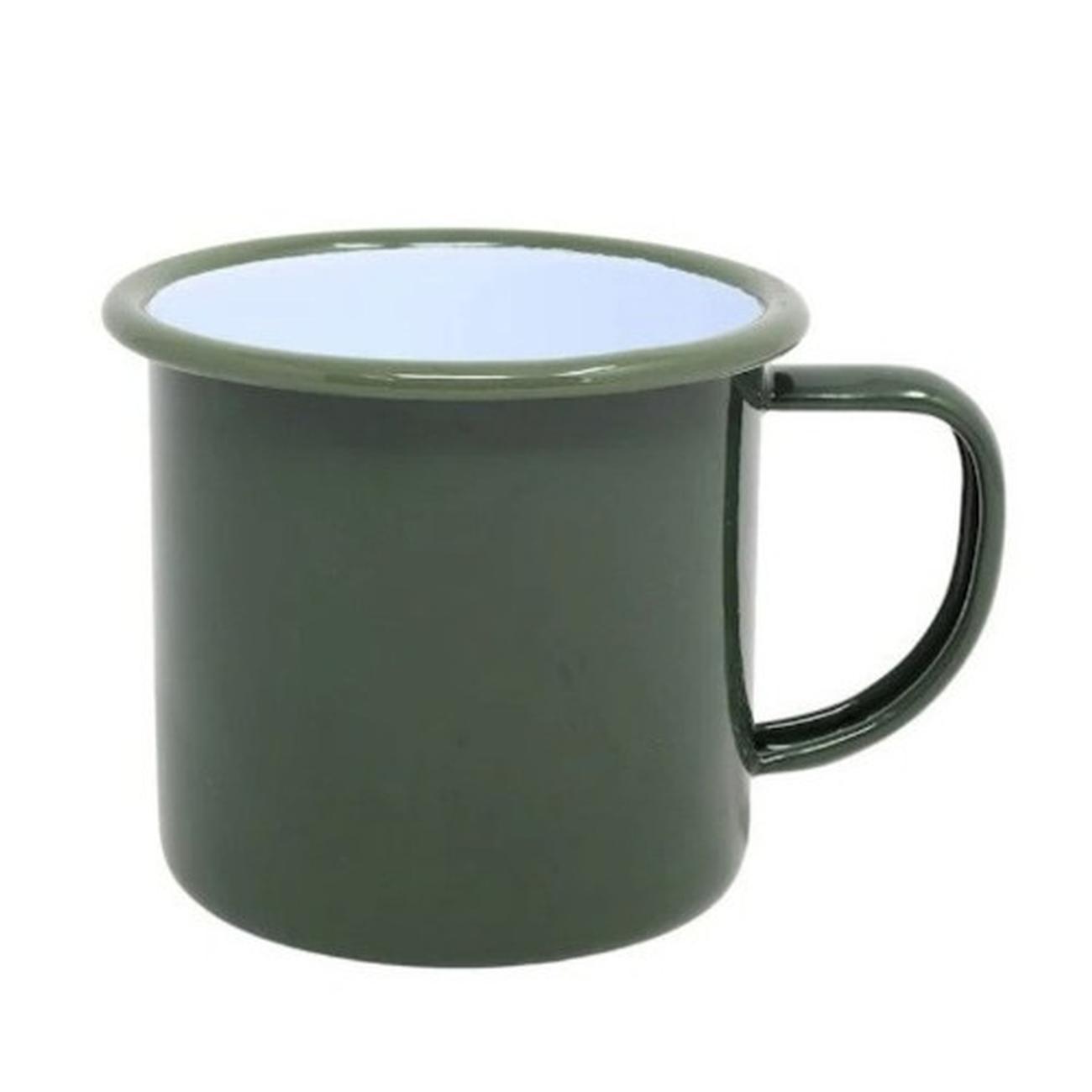 falcon-enamel-8cm-mug-moss-green - Falcon Enamel Mug Green with Moss Green Rim 8cm