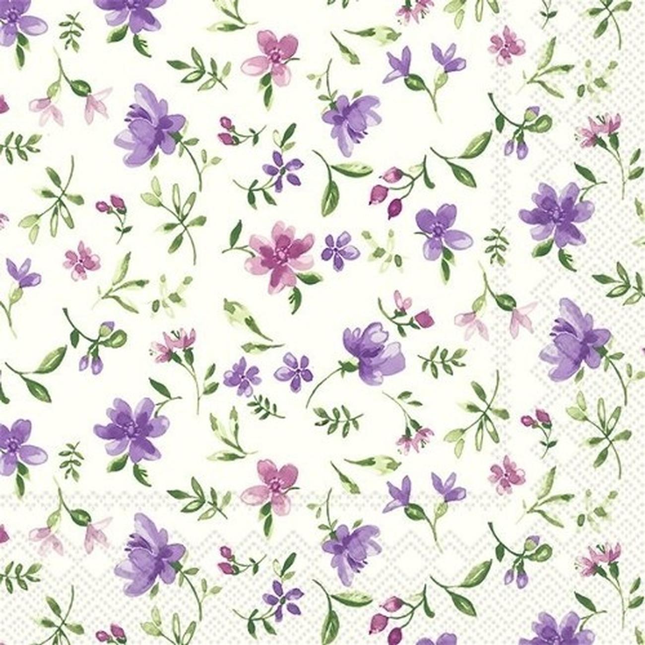 fleurs-violet-pink-cocktail-napkins - IHR Cocktail Napkins Fleurs Violet Pink