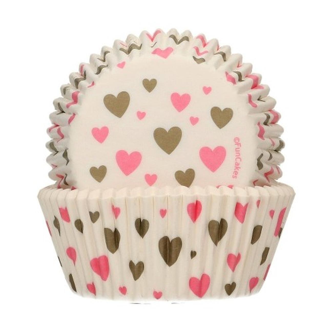 funcakes-baking-cups-hearts-pk-48 - FunCakes 48 Baking Cups Heart 