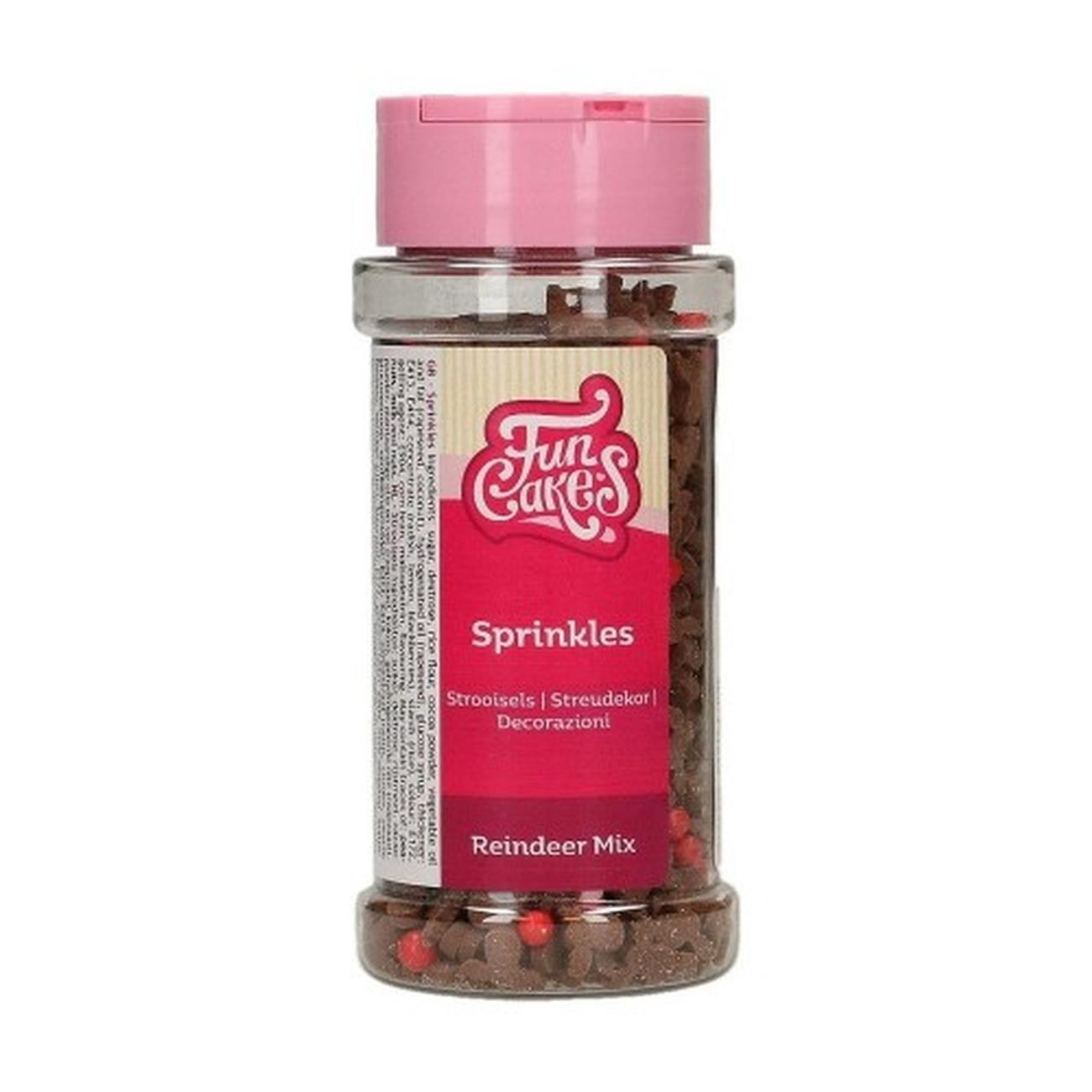 funcakes-edible-reindeer-mix-sprinkles - FunCakes Edible Reindeer Mix Sprinkles 55g