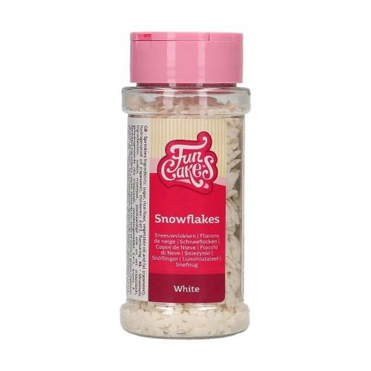 funcakes-edible-snowflake-white-sprinkles-50g - FunCakes Edible Snowflakes White Sprinkles 50 g