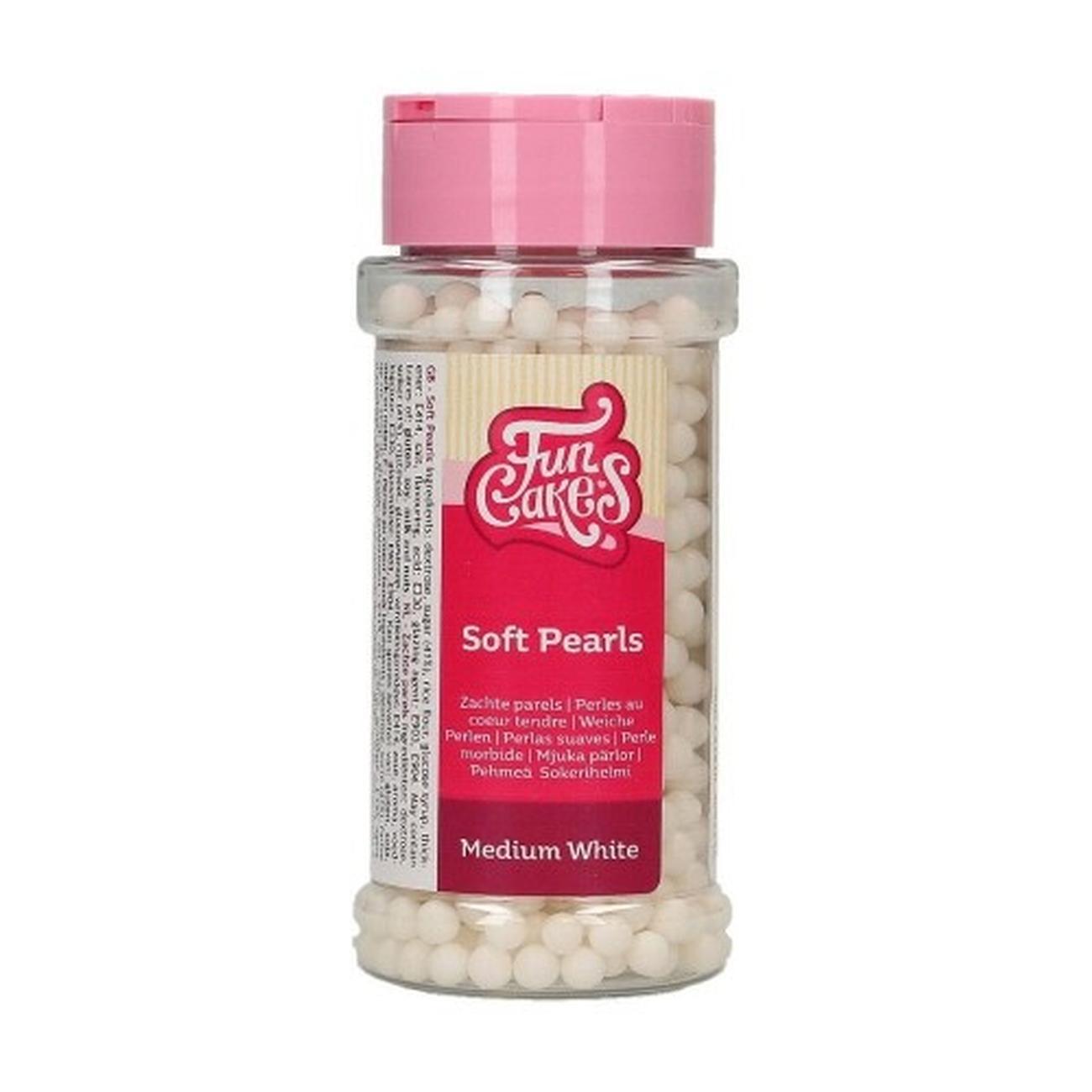 funcakes-pearls-medium-white-60g - Funcakes Soft Pearls Medium White 60g