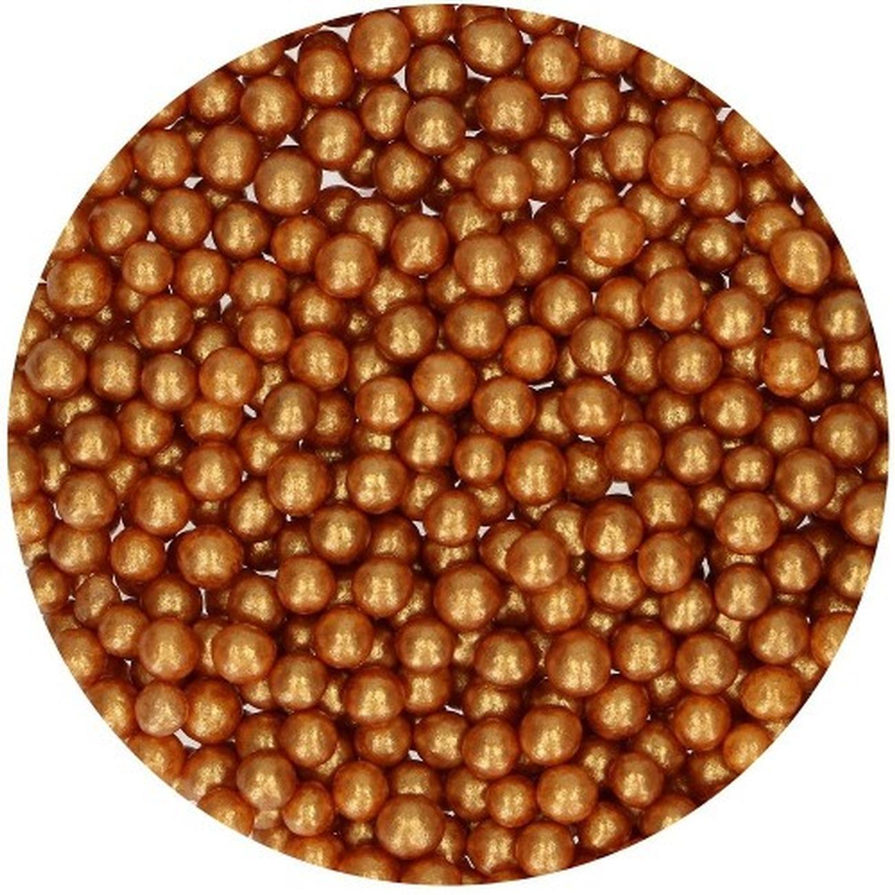 funcakes-soft-pearls-medium-gold-60g - FunCakes Soft Pearls Medium Gold 60 g