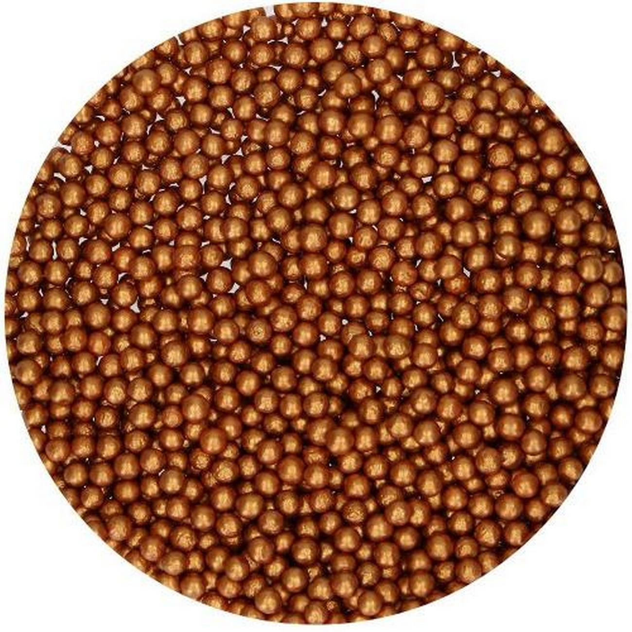 funcakes-soft-pearls-small-bronze-gold-70g - FunCakes Soft Pearls Small Bronze Gold 70 g