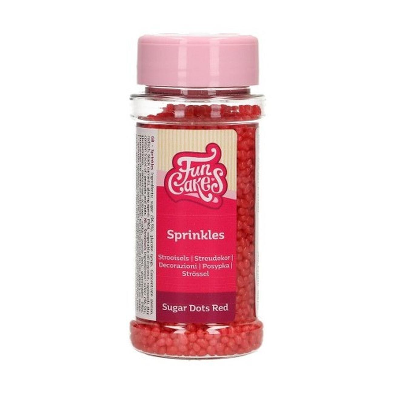 funcakes-sugar-dots-red-80g -  FunCakes Sugar Dots Red 80 g