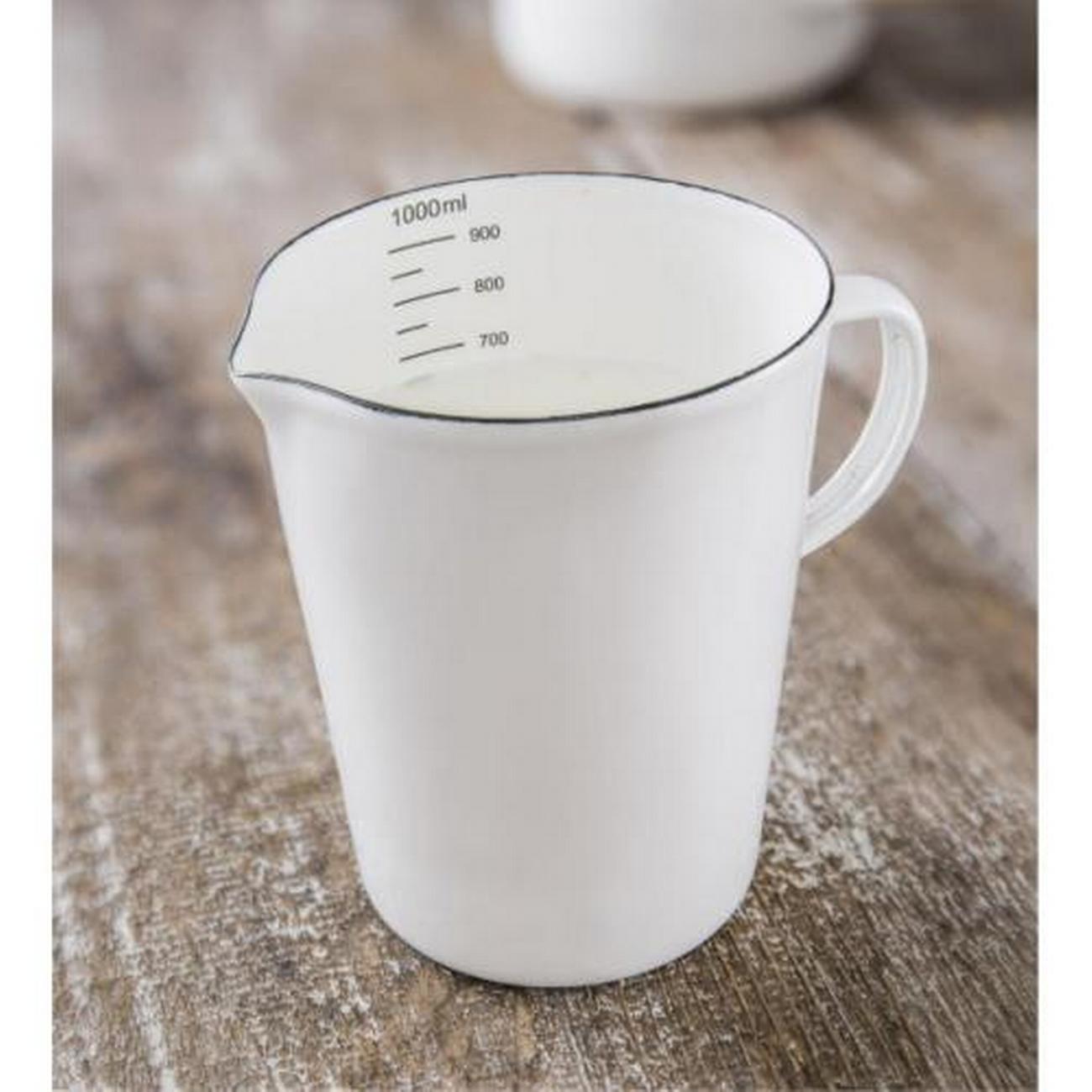 garden-trading-enamel-measuring-jug-warm-white - Garden Trading Enamel Measuring Jug Warm White
