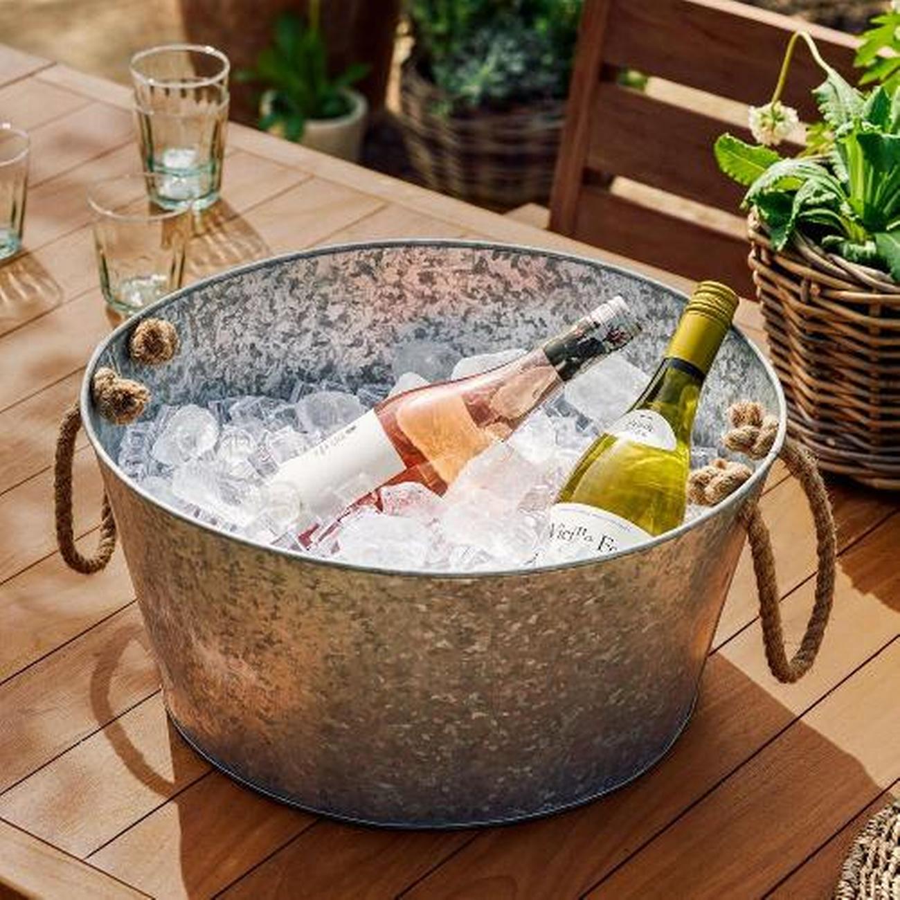 garden-trading-wendlebury-round-drinks-bucket-galvanised-steel - Garden Trading Wendlebury Round Drinks Bucket Galvanised Steel