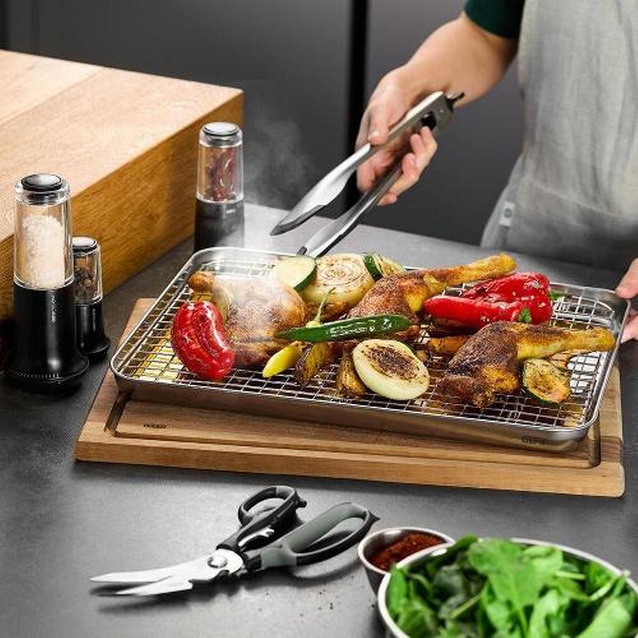 gefu-baking-tray-with-cooling-grid-variado-40cm - GEFU Baking Tray with Cooling Grid VARIADO 40cm