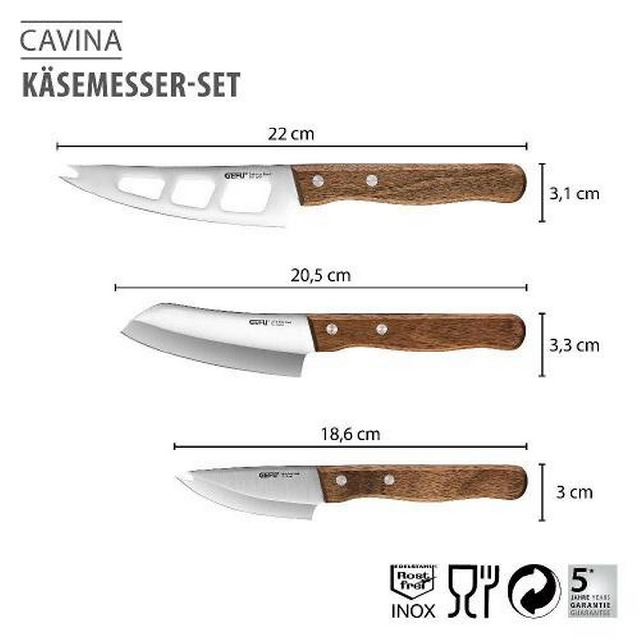 gefu-cheese-knife-set-of-3-cavina - Gefu Cheese Knife Set of 3 CAVINA