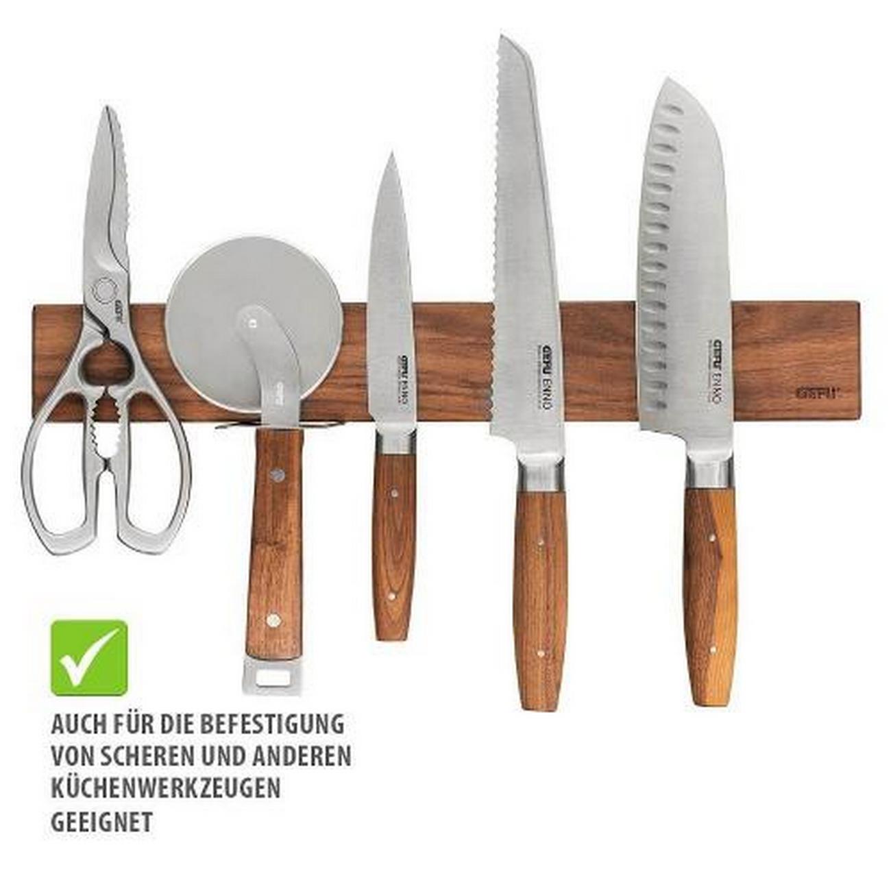 gefu-magnetic-knife-bar-walnut-wood - GEFU Magnetic Knife Bar Walnut Wood